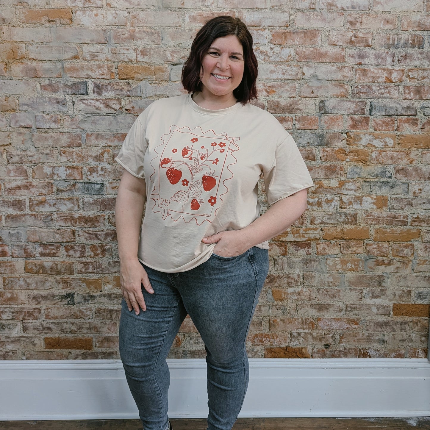 Strawberry Stamp Graphic Tee