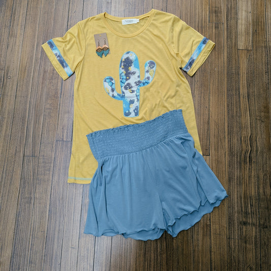 Turquoise and Cactus Tee